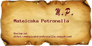 Mateicska Petronella névjegykártya